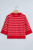 Striped Half Sleeve Drop Shoulder Sweater | Zarnesh - Zarnesh
