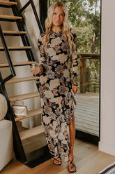 Wild Rose Mesh Asymmetrical Maxi Dress | Zarnesh