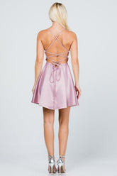 Women Crisscross Lace up Back Spaghetti Strap Prom Dress Zarnesh