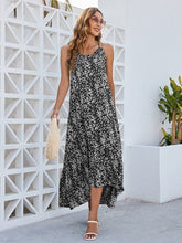 Women Floral Tied Back Round Neckline Sleeveless Ditsy Dress | Zarnesh