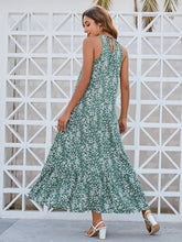 Women Floral Tied Back Round Neckline Sleeveless Ditsy Dress | Zarnesh