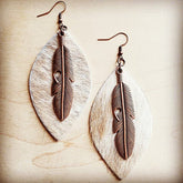 Women Handmade Hair Inlaid Leather Oval Earrings | Zarnesh