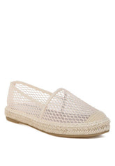 Women Manara Mesh Espadrille Woven Toe Cap Flat Heel Loafers Zarnesh