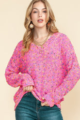 Women Mixed Color Chunky Knit Sweater | Zarnesh
