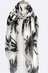 Women Palm Tree Print Fashion Scarf | Zarnesh