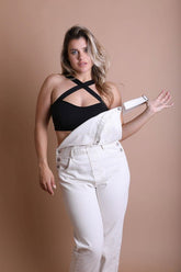 Women Plus Cross Front Sweetheart Neck Pullover Crop Bralette Zarnesh