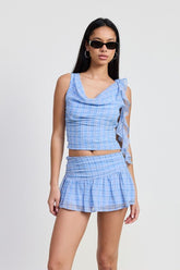 Women Sleeveless Ruffle Cowl Neck Top | Zarnesh