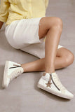 Women Star Embellished Round Toe High Top Sneakers | Zarnesh
