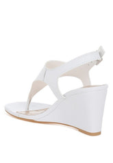 Women Wami Real Leather Thong Toe Pin Buckle Wedge Heel Sandal Zarnesh