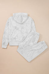 Women’s Abstract Print Drop Sleeve Hoodie Pant Set | Zarnesh