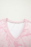 Women’s Abstract V-Neck Tee and Drawstring Shorts Set | Zarnesh