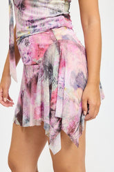 Women’s Asymmetrical Halter Sharkbite Hem Mini Skirt | Zarnesh