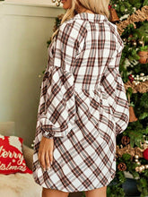 Women’s Boho Plaid Cotton Button Down Mini Dress | Zarnesh
