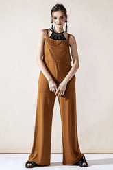Women’s Boho Plus Wide Leg Overall Jumpsuit with Pocket | Zarnesh
