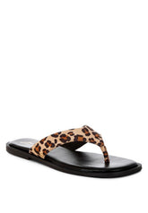 Women’s Buchi Leopard Print Rubber Sole Thong Flats | Zarnesh