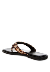 Women’s Buchi Leopard Print Rubber Sole Thong Flats | Zarnesh
