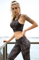 Women's Camo Camouflage Sports Bra Racerback Activewear | Zarnesh