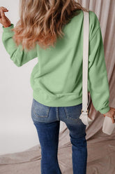 Women’s Casual Solid Lined Fleece Drop Shoulder Terry Sweatshirt | Zarnesh