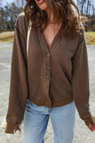 Women’s Casual Solid V-Neck Button Front Cardigan | Zarnesh