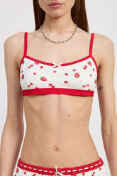 Women's Casual Strawberry Print Scoop Jersey Bralette | Zarnesh