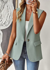 Women’s Casual Tailored Sleeveless Blazer Vest Coat | Zarnesh