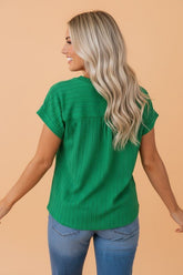 Women’s Casual V-Neck Ribbed Cable Textured T-Shirt | Zarnesh