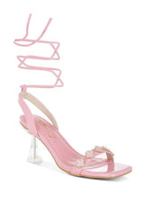 Women Ebina Charm Pin Buckle Ankle Strap Spool Heels Zarnesh