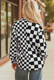 Women’s Checkerboard Button Front Flap Pocket Shacket | Zarnesh