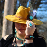 Women’s Chunky Beaded Turquoise Teardrop Necklace Pendant | Zarnesh