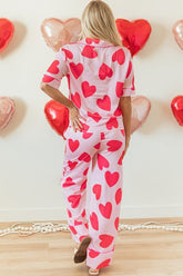 Women's Classic Heart Print Valentines Pajama Set | Zarnesh
