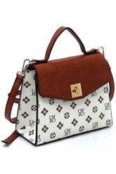 Women’s CM Monogram Printed Satchel Flap Satchel Handbag | Zarnesh