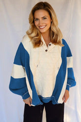 Women’s Colorblock Fleece Patchwork Quilted Oversize Hoodie | Zarnesh
