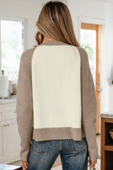 Women’s Colorblock Ribbed Buttoned Knit Cardigan Sweater | Zarnesh
