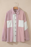 Women’s Colorblock Textured Patchwork Houndstooth Shacket | Zarnesh