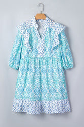 Women’s Contrast Geometric Patchwork Ruffle Mini Dress | Zarnesh