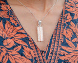Women’s Copper Reflection Bar Silver Pendant Necklace | Zarnesh