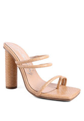 WOMEN'S DANDELION HIGH BLOCK HEELED CROC SANDALS | ZARNESH