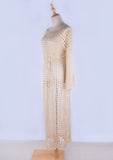 Women's Crochet Maxi Beach Side Slit Cover-Up | Zarnesh