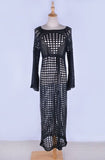 Women's Crochet Maxi Beach Side Slit Cover-Up | Zarnesh