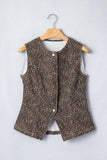 Women’s Denim Leopard Button Front Vest Top | Zarnesh