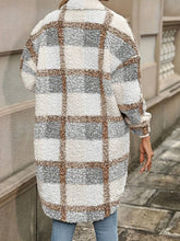 Women’s Faux Fur Plaid Sherpa Long Shacket Coat | Zarnesh