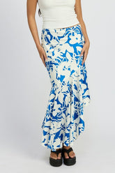 Women’s Floral Asymmetrical Mermaid Ruffle Hem Skirt | Zarnesh