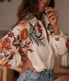 Women’s Floral Digital Button-Down Bishop Shirt | Zarnesh