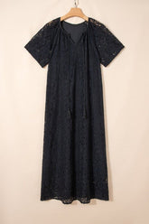 Women’s Floral Lace Overlay Tassel Tie Maxi Dress | Zarnesh