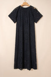 Women’s Floral Lace Overlay Tassel Tie Maxi Dress | Zarnesh