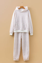 Women’s Floral Print Kangaroo Hoodie Sweatpants Set | Zarnesh