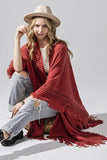 Women’s Fringe Ruana Style Shawl Cardigan | Zarnesh