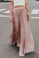 Women's High-Waisted Flowy Pleated Maxi Skirt | Zarnesh