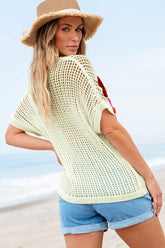 Knit Crochet Flower Hollow-Out Malaysia Sweater | Zarnesh