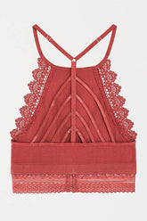 Women's Lace High Neck Lace-Trim Seamless Crochet Bralette | Zarnesh